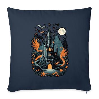 Spooky Haunted Castle Magical Haunted Castle - Sofa pillowcase 17,3'' x 17,3'' (45 x 45 cm) - navy - Front