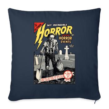 Couverture de bande dessinée drôle style vintage rétro - Housse de coussin décorative 45 x 45 cm - bleu marine - Devant