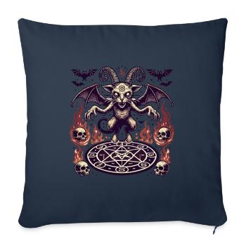 Creepy Devil Cat Dark Cats Invocation - Housse de coussin décorative 45 x 45 cm - bleu marine - Devant