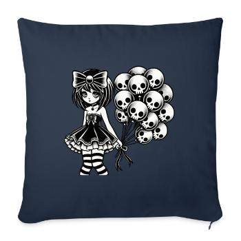 Kawaii Goth Girl Dark Gothic Design - Sofa pillowcase 17,3'' x 17,3'' (45 x 45 cm) - navy - Front