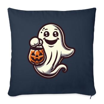 Mignon Halloween Ghost Trick Or Treat - Housse de coussin décorative 45 x 45 cm - bleu marine - Devant