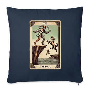 Tarot Card Design The Fool Halloween Vintage - Sofa pillowcase 17,3'' x 17,3'' (45 x 45 cm) - navy - Front