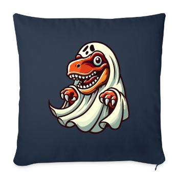 Mignon Dinosaure Fantôme Drôle T-Rex - Housse de coussin décorative 45 x 45 cm - bleu marine - Devant