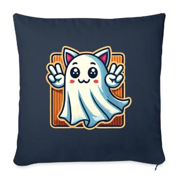 Cat Ears Ghost Kemonomimi Girl Costume Idea - Sofa pillowcase 17,3'' x 17,3'' (45 x 45 cm) - navy - Front