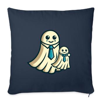 Dad Ghost Father with Child Funny Halloween - Sofa pillowcase 17,3'' x 17,3'' (45 x 45 cm) - navy - Front