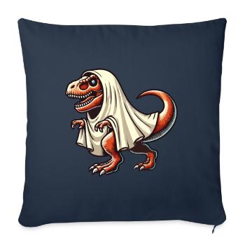 Mignon Dinosaure Fantôme Drôle T-Rex - Housse de coussin décorative 45 x 45 cm - bleu marine - Devant
