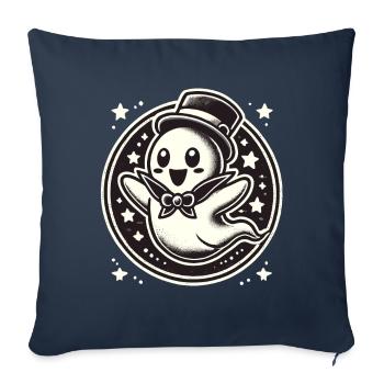 Drôle Magicien Fantôme Mignon Halloween - Housse de coussin décorative 45 x 45 cm - bleu marine - Devant