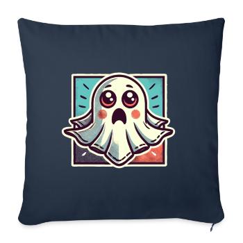 Scared Ghost Funny Ghost Design - Sofa pillowcase 17,3'' x 17,3'' (45 x 45 cm) - navy - Front