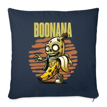 Drôle Banane Zombie Boonana Décoration d’Halloween - Housse de coussin décorative 45 x 45 cm - bleu marine - Devant