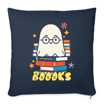 Mignon Amateur de Livres Fantôme - Housse de coussin décorative 45 x 45 cm - bleu marine - Devant