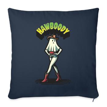 cow-boy fille fantôme drôle Hawboody dire - Housse de coussin décorative 45 x 45 cm - bleu marine - Devant