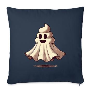 Drôle Caca Pile Ghost Bull Feuille Caca - Housse de coussin décorative 45 x 45 cm - bleu marine - Devant