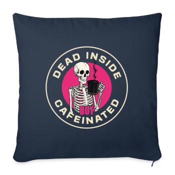 Coffee Halloween Skeleton Coffee Lover Saying - Sofa pillowcase 17,3'' x 17,3'' (45 x 45 cm) - navy - Front
