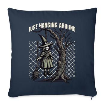 Juste traîner autour de la sorcière d’Halloween disant - Housse de coussin décorative 45 x 45 cm - bleu marine - Devant