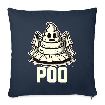 Funny poop pile ghost poo instead of boo - Sofa pillowcase 17,3'' x 17,3'' (45 x 45 cm) - navy - Front