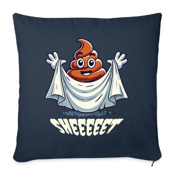 Drôle Caca Pile Fantôme Conception Humoristique - Housse de coussin décorative 45 x 45 cm - bleu marine - Devant