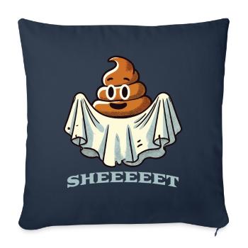 Drôle Caca Pile Ghost Sheet Ghost - Housse de coussin décorative 45 x 45 cm - bleu marine - Devant