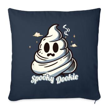 Drôle Effrayant Dookie Caca Pile Fantôme - Housse de coussin décorative 45 x 45 cm - bleu marine - Devant