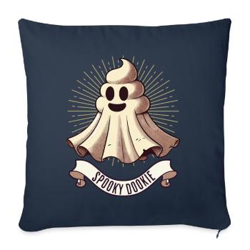 Drôle caca tas fantôme caca humoristique - Housse de coussin décorative 45 x 45 cm - bleu marine - Devant