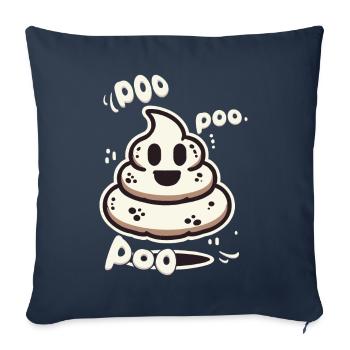 Funny poop pile ghost poo instead of boo - Sofa pillowcase 17,3'' x 17,3'' (45 x 45 cm) - navy - Front