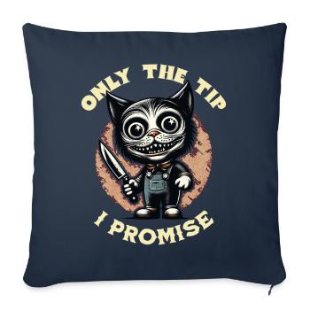 Drôle de chat ne disant que le pourboire Chat psycho - Housse de coussin décorative 45 x 45 cm - bleu marine - Devant