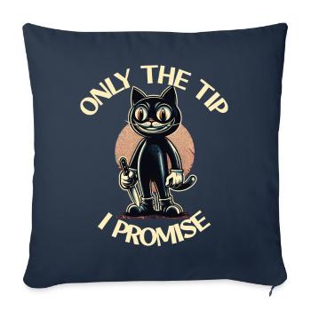 Drôle de chat ne disant que le pourboire Chat psycho - Housse de coussin décorative 45 x 45 cm - bleu marine - Devant