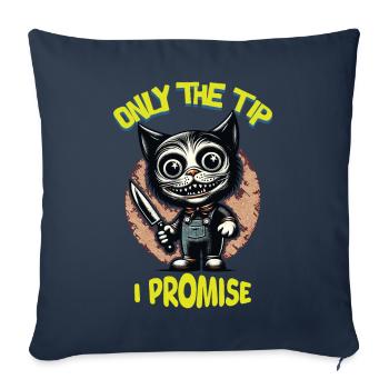 Drôle de chat ne disant que le pourboire Chat psycho - Housse de coussin décorative 45 x 45 cm - bleu marine - Devant