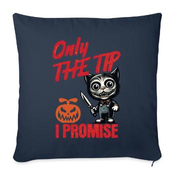 Drôle de chat ne disant que le pourboire Chat psycho - Housse de coussin décorative 45 x 45 cm - bleu marine - Devant