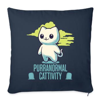 Purranormal Cattivity Spooky Cat Lover - Sofa pillowcase 17,3'' x 17,3'' (45 x 45 cm) - navy - Front