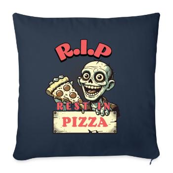 Rest In Pizza Drôle d’amateur de pizza Dire - Housse de coussin décorative 45 x 45 cm - bleu marine - Devant