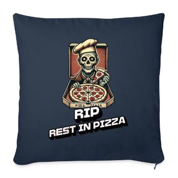 Rest In Pizza Drôle d’amateur de pizza Dire - Housse de coussin décorative 45 x 45 cm - bleu marine - Devant