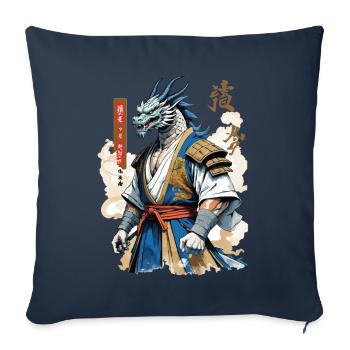 Dragon Samurai Vintage Ukiyo-e Style - Sofa pillowcase 17,3'' x 17,3'' (45 x 45 cm) - navy - Front
