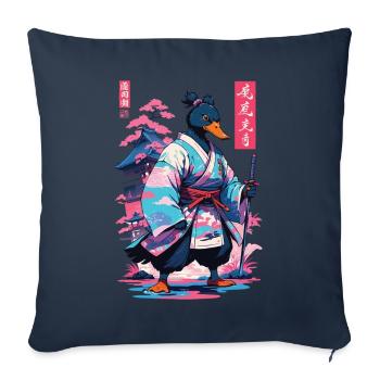 Samurai Duck Aesthetic Vaporwave Style Japanese - Sofa pillowcase 17,3'' x 17,3'' (45 x 45 cm) - navy - Front