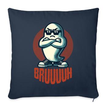 Bouillon fantôme effrayant d’Halloween - Housse de coussin décorative 45 x 45 cm - bleu marine - Devant