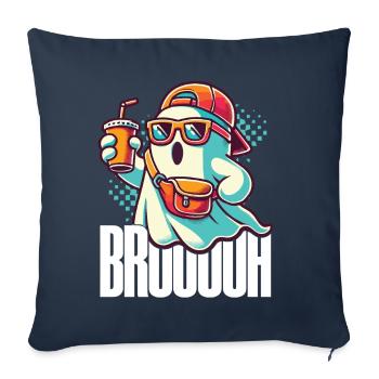 Cool Halloween Ghost Says Bruh - Sofa pillowcase 17,3'' x 17,3'' (45 x 45 cm) - navy - Front