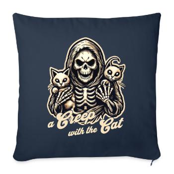 A scary with cats for Halloween fans - Sofa pillowcase 17,3'' x 17,3'' (45 x 45 cm) - navy - Front