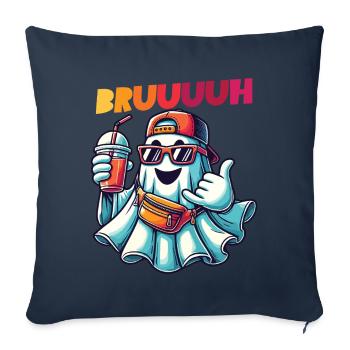Cool Halloween Ghost Says Bruh - Sofa pillowcase 17,3'' x 17,3'' (45 x 45 cm) - navy - Front