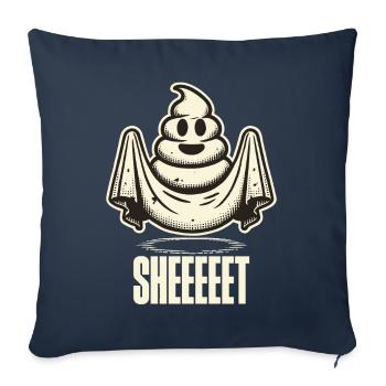 Halloween Caca Pile Ghost Sheet Fun - Housse de coussin décorative 45 x 45 cm - bleu marine - Devant