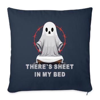 Halloween Ghost Humor in Bed - Sofa pillowcase 17,3'' x 17,3'' (45 x 45 cm) - navy - Front