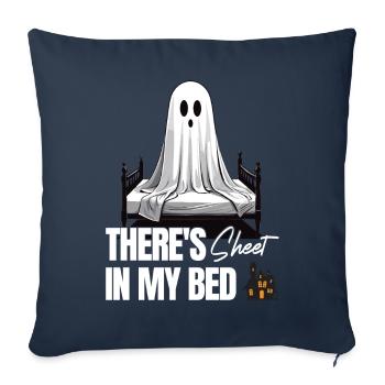 Funny Halloween Saying: There's Sheet In My Bed - Sofa pillowcase 17,3'' x 17,3'' (45 x 45 cm) - navy - Front