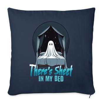 Halloween Sheet In Bed Funny Saying - Sofa pillowcase 17,3'' x 17,3'' (45 x 45 cm) - navy - Front