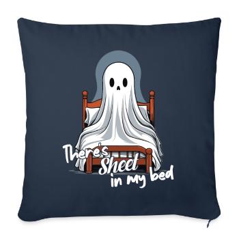 Halloween Sheet In Bed Funny Saying - Sofa pillowcase 17,3'' x 17,3'' (45 x 45 cm) - navy - Front