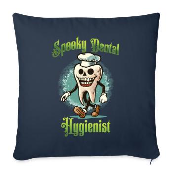 Soins dentaires effrayants Mauvaises dents Fun - Housse de coussin décorative 45 x 45 cm - bleu marine - Devant
