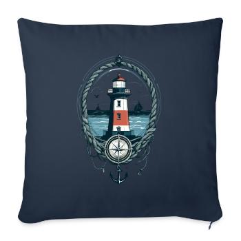 Lighthouse Hobby Fisherman Seafarer Sea Lover - Sofa pillowcase 17,3'' x 17,3'' (45 x 45 cm) - navy - Front