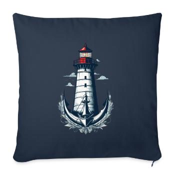 Lighthouse Hobby Fisherman Seafarer Sea Lover - Sofa pillowcase 17,3'' x 17,3'' (45 x 45 cm) - navy - Front
