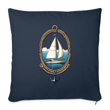 Maritime Sailboat Adventure by the Sea - Sofa pillowcase 17,3'' x 17,3'' (45 x 45 cm) - navy - Front