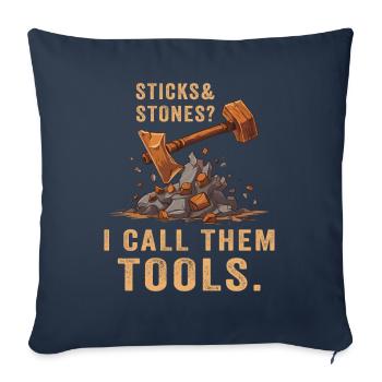 Arnis Eskrima Kali Art philippin - Housse de coussin décorative 45 x 45 cm - bleu marine - Devant