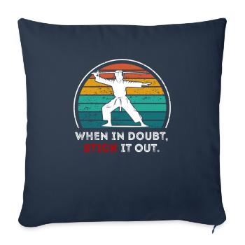 Arnis Eskrima Kali Filipino FMA Stick - Housse de coussin décorative 45 x 45 cm - bleu marine - Devant