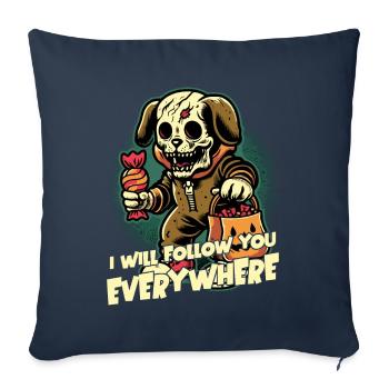 Halloween Skeleton Dog Candy Collecting - Sofa pillowcase 17,3'' x 17,3'' (45 x 45 cm) - navy - Front