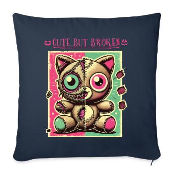 Mental Psychopath Cute But Broken Design - Sofa pillowcase 17,3'' x 17,3'' (45 x 45 cm) - navy - Front